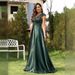Elegant Long Sequin Evening Dress For Women - Glamorous Party Gown With Princess Silhouette, High Waist & Sleeveless Design_ecoleips.com