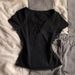 Retro American Short Sleeve V-neck T-shirt Women's Summer New Sweet Cool Style Hot Girl Waist-cinching Top Trendy Knitted Moi..._ecoleips.com