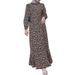 Bohemian Floral Maxi Dress With Modest Long Sleeves – Muslim-Friendly Loose Fit Dress, Polyester Flowy Hijab Dress (Black Print, Beige Print)_ecoleips.com