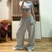 Women's Clothing Retro Embroidery Sports Casual Sweatpants Loose Back Design Wide Leg Jazz Dance Wide Leg Trousers For Women_ecoleips.com