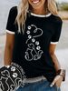 2026 New Summer Women's Round Neck Short Sleeve Printed Comfortable Casual T Shirt Top_ecoleips.com