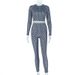 Women's Slim Fit Jumpsuit Casual Print Round Neck Long Sleeve Stretch Waist Bodysuit American Style Home Fashion_ecoleips.com