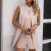 Summer New Fashion Sleeveless Stand Collar Jumpsuit Shorts - Fake Two-Piece Design, Breathable Polyester, Casual Romper For Women_ecoleips.com