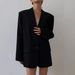ZOEVA Black Blazer Women's Spring And Autumn New Korean Version Temperament Retro Loose Casual And Thin Small Suit_ecoleips.com