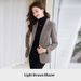 Qigu Niang Gray Women's Blazer Autumn And Winter 2023, Woolen Elegant Coat For Petite Ladies, Thick Versatile Top_ecoleips.com