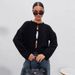 Women's Lace-Up Knit Cardigan - Casual Loose Fit Solid Color Sweater For Autumn & Winter_ecoleips.com