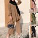 Women Fashion Muslim Hijab Sets Wide Leg Blouse And Pants Set Elegant Solid Color Outfits Spring Autumn_ecoleips.com