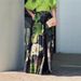 Women's Retro Tie Dye Midi Skirt Set Pleated A-Line Summer Independent Ink Wash New Style_ecoleips.com