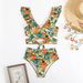 Women's Clothing Swimsuit Flower Printed Rotating Strap Women's Two Piece Bikini Swimsuit_ecoleips.com