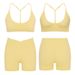 Women's High Elastic Sports Bra Set Halter Neck Fitness Shorts Yoga Wear Cross Waist Beautiful Back Design_ecoleips.com