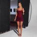 Elegant Sequin Mesh Corset Mermaid Bandage Bodycon Dress For Party Nightclub Evening Wear - Red/Black_ecoleips.com