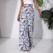 Women's Printed Wide Leg Trousers Elastic Waist Fashionable And Elegant Summer Vacation Style New Arrivals_ecoleips.com