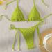 "Luxury Solid Color Bikini Set - High-End Deep V-Neck Two-Piece Swimwear With Adjustable Straps, Sexy & Elegant Design"_ecoleips.com