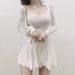 Korean Dongdaemun Women's Fashion Dress Slimming Pleated Mini Skirt Two Piece Set Cardigan Included 2021 Style_ecoleips.com