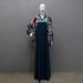 Women's Clothing Muslim Dubai Arab Spring And Summer New Print Bat Sleeve Contrast Color Robe_ecoleips.com
