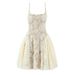 Women's Clothing Patchwork Lace Mesh Slim Fit Suspender Dress Women's Lace & Mesh Sleeveless Bodycon Dress – Beige/Black (Sizes S, M, L)_ecoleips.com