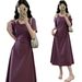 Plus Size Slimming Gentle Temperament Two-Piece Short Sleeve For Women Summer Patchwork Design A-Line Long Dress_ecoleips.com