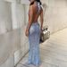 Elegant Sheer Sequin Slit Dress – Strappy Backless Bodycon Dress With Adjustable Ties (Black, XXS-XL)_ecoleips.com