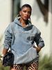 Women's Clothing Oversized Denim Hoodie Jacket For Women – Streetwear Casual Coat With Hood (Blue, Black)_ecoleips.com
