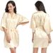 Aria Basics Cross-border Women's Untwisted Satin Robe, Solid Color, Smooth, Summer Thin, Sexy Short Cardigan Robe_ecoleips.com