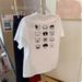 Women's White round Neck Cartoon T-Shirt Short Sleeve Loose Fit Slimming Versatile Top for Students Trendy Summer Wear_ecoleips.com