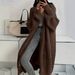 Women's Clothing Women's Oversized Long Cardigan Sweater - Soft Knit Open Front Coat, Loose Fit Long Sleeve Wrap, Elegant V-Neck For Fall & Winter_ecoleips.com