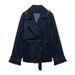 2025 Summer Women's American Street Style Denim Trench Coat High Waist Long Pants Fashion Set_ecoleips.com