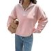 Diyun European And American Casual Simple Solid Color Long Sleeve Zipper Sweater Women's Fashion 2025_ecoleips.com