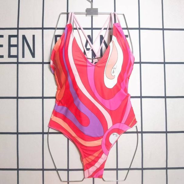 One-piece European And American Style New Printed Backless Triangle Sexy Women's Swimsuit For Vacation, Foreign Trade_ecoleips.com