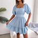 Clearance Sale: New Spring-Summer Casual Square-Neck Backless Tie-Up Ruffle Hem Dress - Women's_ecoleips.com