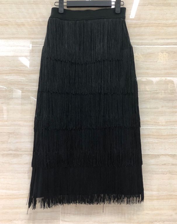 Women's Clothing Women's Fashion Temperament Bandage Mid Length Pencil Skirt Tassel Hip Skirt_ecoleips.com