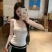 Student Solid Color Sexy Outerwear Camisole For Women, Summer Sleeveless Inner Wear, American-style Slim-fit Short Hot_ecoleips.com