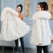 Women's Fleece-Lined Parka Jacket Winter Short Coat With Fur Hood, Thick Warm Outerwear For Cold Weather"_ecoleips.com