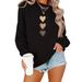 Women's Trendy Round Neck Pullover Sweatshirt Heart Print Fashionable And Versatile European And American Style Foreign Trade Outerwear For Autumn_ecoleips.com