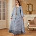 Modest Abaya Dress Elegant Arabic Embroidered Abaya Dress – Modest Muslim Long Dress With Lace Trim For Women_ecoleips.com