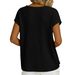 Breathable Waffle Knit Short Sleeve Top For Women, Comfortable V-Neck Casual Pullover For Summer Relaxed Fit For All-Day Wear_ecoleips.com