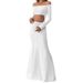 Women's Clothing One Shoulder Floor Length Sexy Slim Fashion Solid Color Long Sleeved Belly Revealing Maternity Dress_ecoleips.com