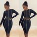 Women’s Clothing Sexy Slim Hot Diamond Elastic Tight Hip Long Sleeve Dress_ecoleips.com