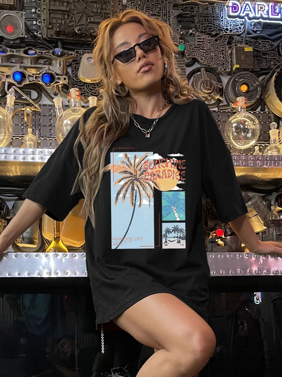 Women's Casual Round Neck Short Sleeve T-Shirt Multi-Color American Style Simple Fashionable Sports Top Solid Loose Printed_ecoleips.com