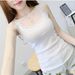 Cross-border Foreign Trade Versatile Lace Ribbed Cotton Women's Short Outerwear Slim-fit Base Shirt Goddess Camisole_ecoleips.com
