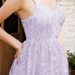 Women's V-neck suspender mesh embroidered backless elegant evening dress prom dress party dress bridesmaid dress_ecoleips.com