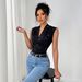 Cross-border Independent Site 2026 Summer New Women's V-neck Sleeveless Top With Shiny Sequin Decoration_ecoleips.com