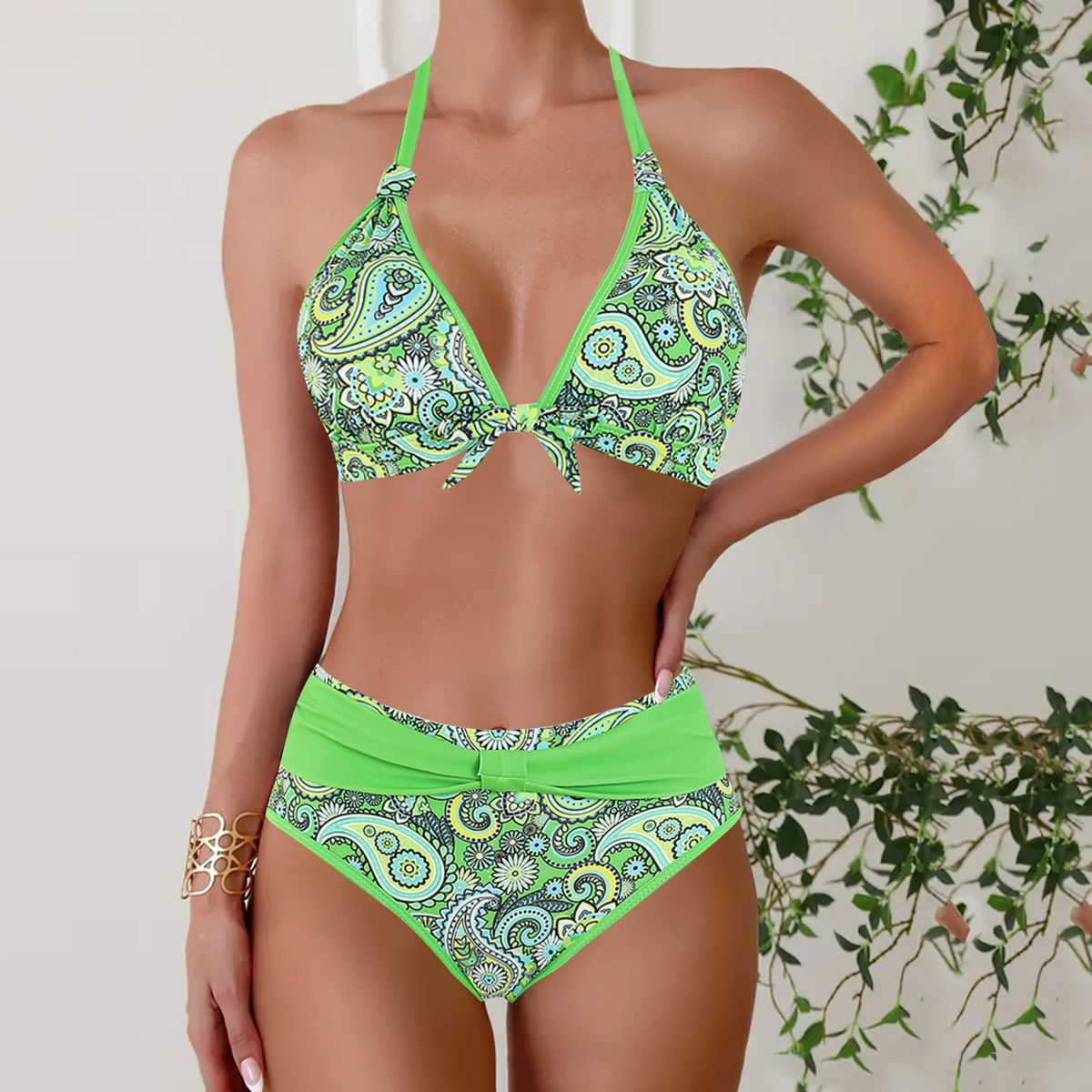Women's Clothing Plus Size New Bikini Two Piece Printed Swimsuit For Women._ecoleips.com