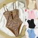 Summer Bohemian Vacation Suspender Backless One-Piece Swimsuit Special Fabric Swimsuit_ecoleips.com