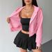 AD701 European American Cross-border Autumn And Winter New Long-sleeve Hooded Zip-up Cardigan Short Casual Versatile_ecoleips.com