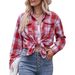 Aria Basics Aria Basics 2024 Women's Fall/Winter New Collection: Cross-Border European And American Casual Fashion Oversize Loose Plaid_ecoleips.com
