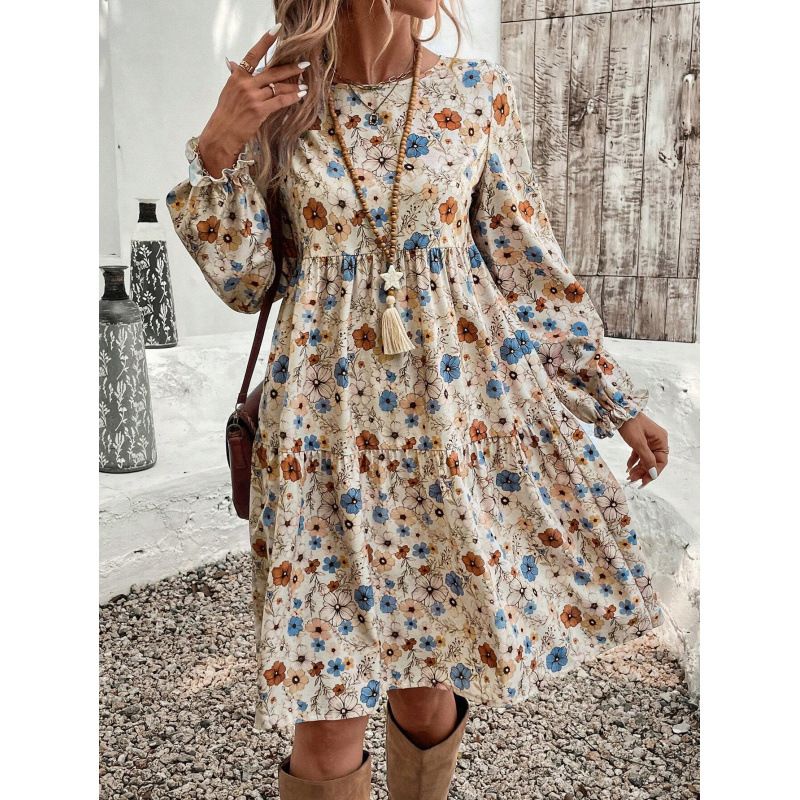 Aria Basics Aria Basics Cross-border European And American Women's Fashion Foreign Trade 2025 New French Elegant Style Printed Lantern_ecoleips.com