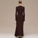 2025 French Women's Fashion Autumn Winter New Fashionable Elegant Sleeve Round Neck Long Solid Color Waist-Cinching_ecoleips.com