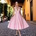 Women's Elegant V Neck Halter Jacquard Sleeveless Backless Belted Maxi Dress – Spring Summer Evening Gown_ecoleips.com