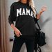 Women's Clothing Large Size Sweatshirt Round Neck Letter Loose Top Female Color Pattern_ecoleips.com